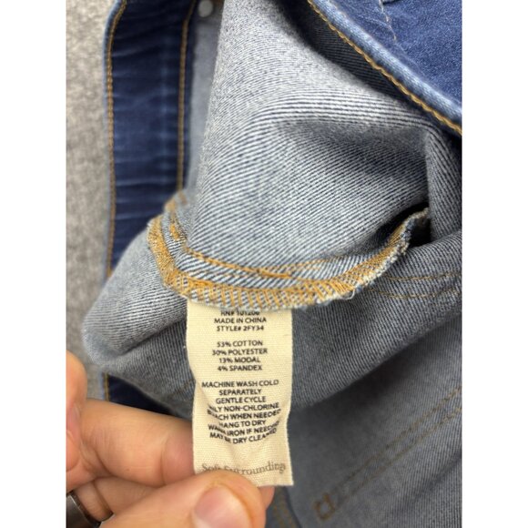 Soft Surroundings Jeans Womens XL Blue Pull On Stretch Straight Leg Pants - Picture 8 of 8